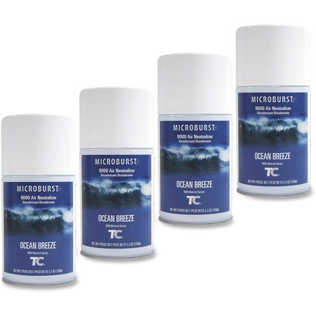 Rubbermaid Commercial TC Microburst 9000 Air Freshener Refill, Ocean Breeze, 5.3 oz, PK4 FG4012471